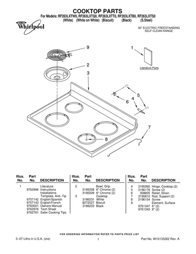 COOKTOP PARTS