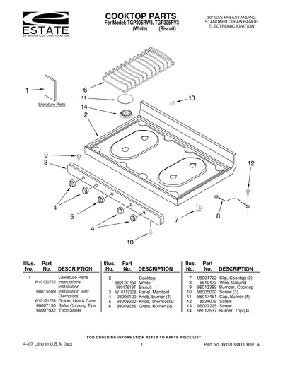 COOKTOP PARTS