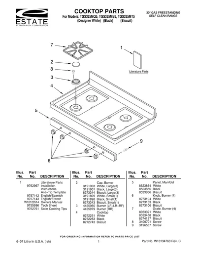 COOKTOP PARTS