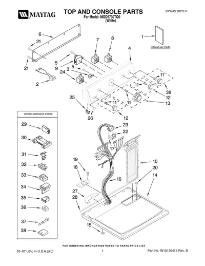 TOP AND CONSOLE PARTS