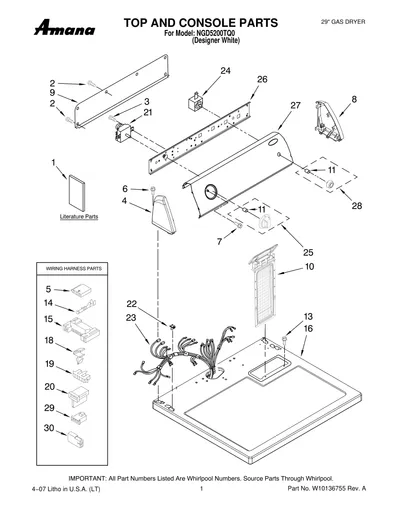 TOP AND CONSOLE PARTS