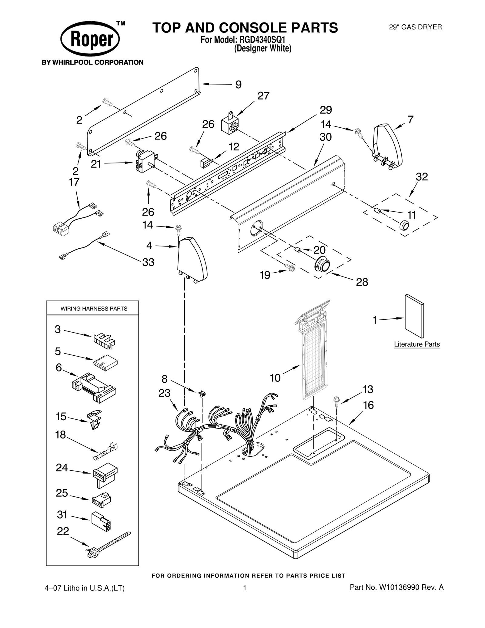 TOP AND CONSOLE PARTS