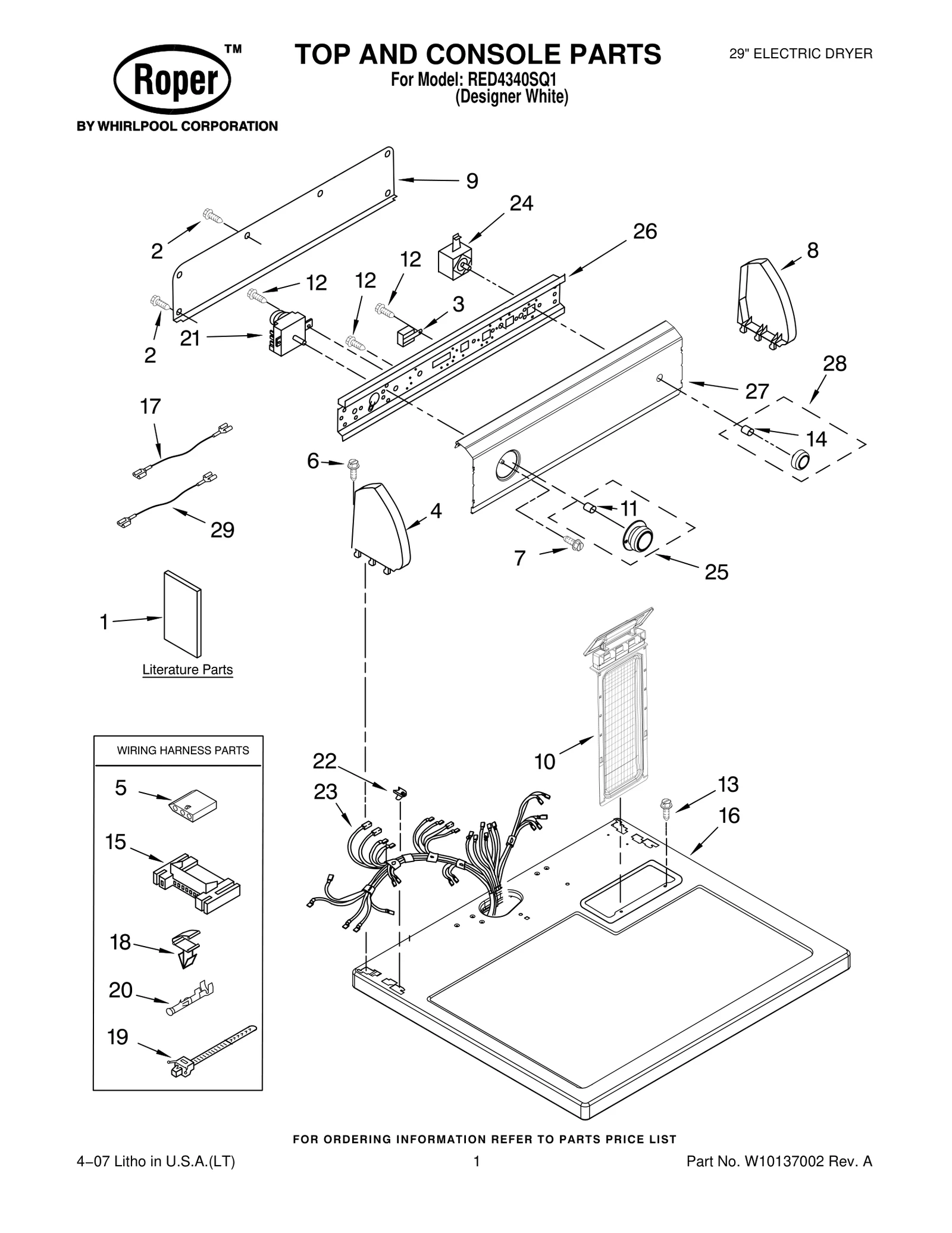 TOP AND CONSOLE PARTS