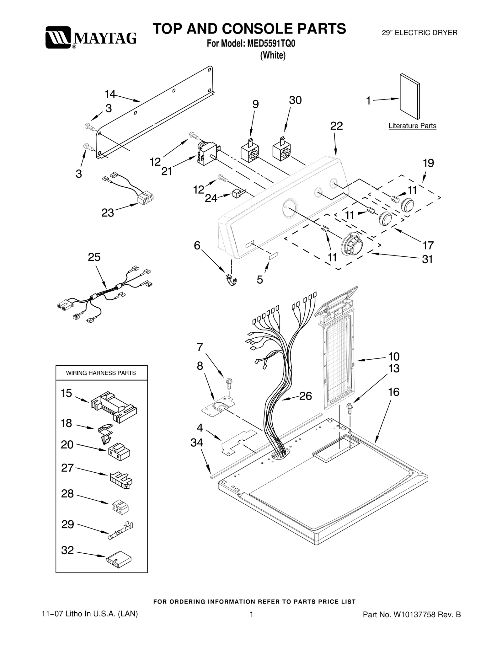 TOP AND CONSOLE PARTS
