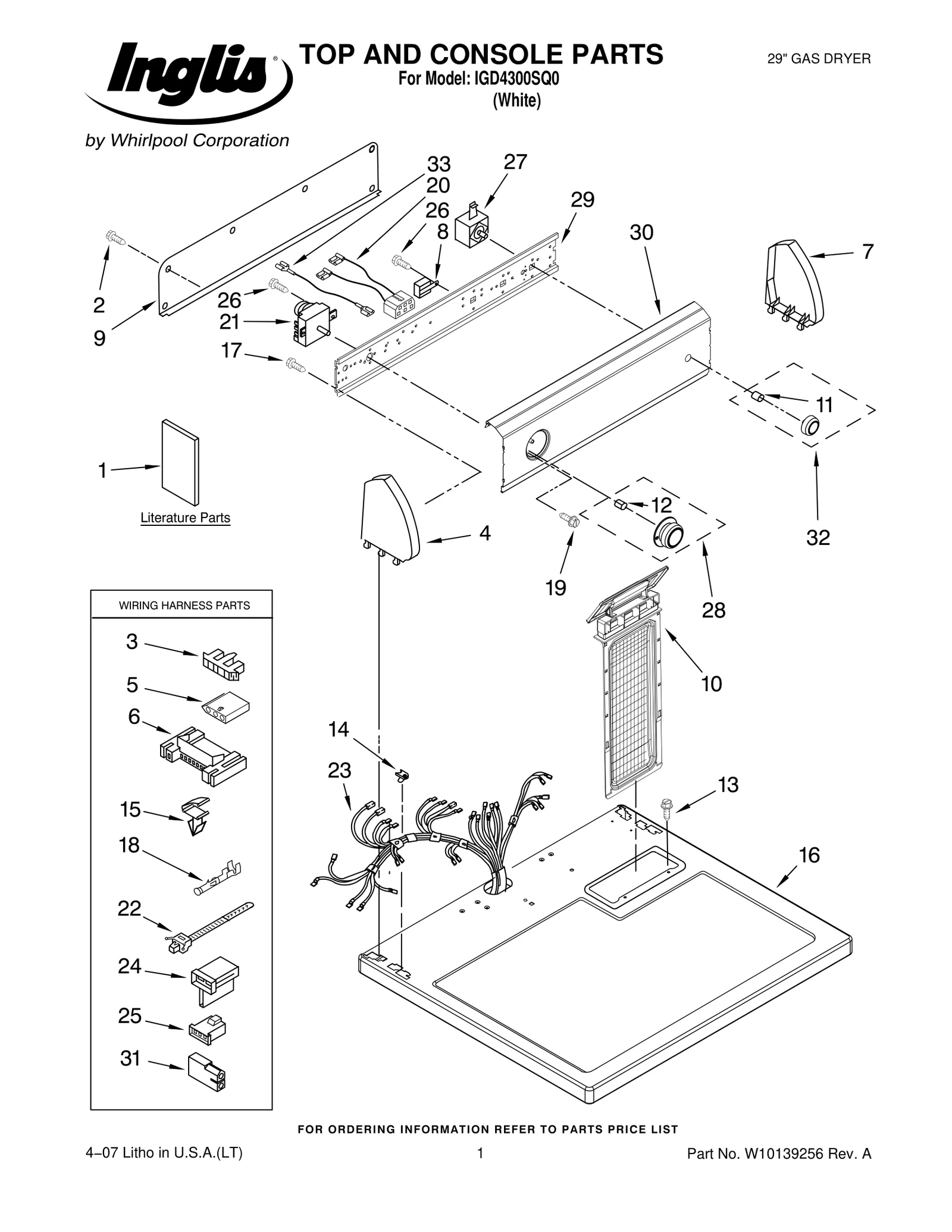 TOP AND CONSOLE PARTS
