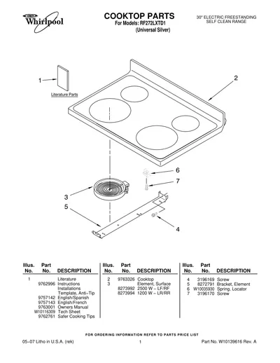 COOKTOP PARTS