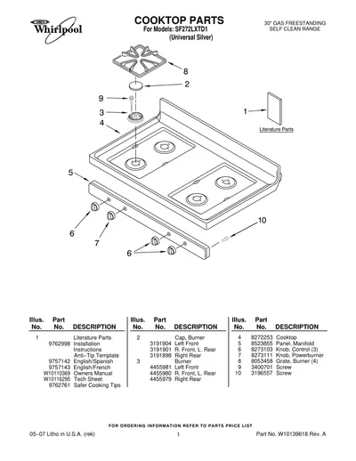 COOKTOP PARTS