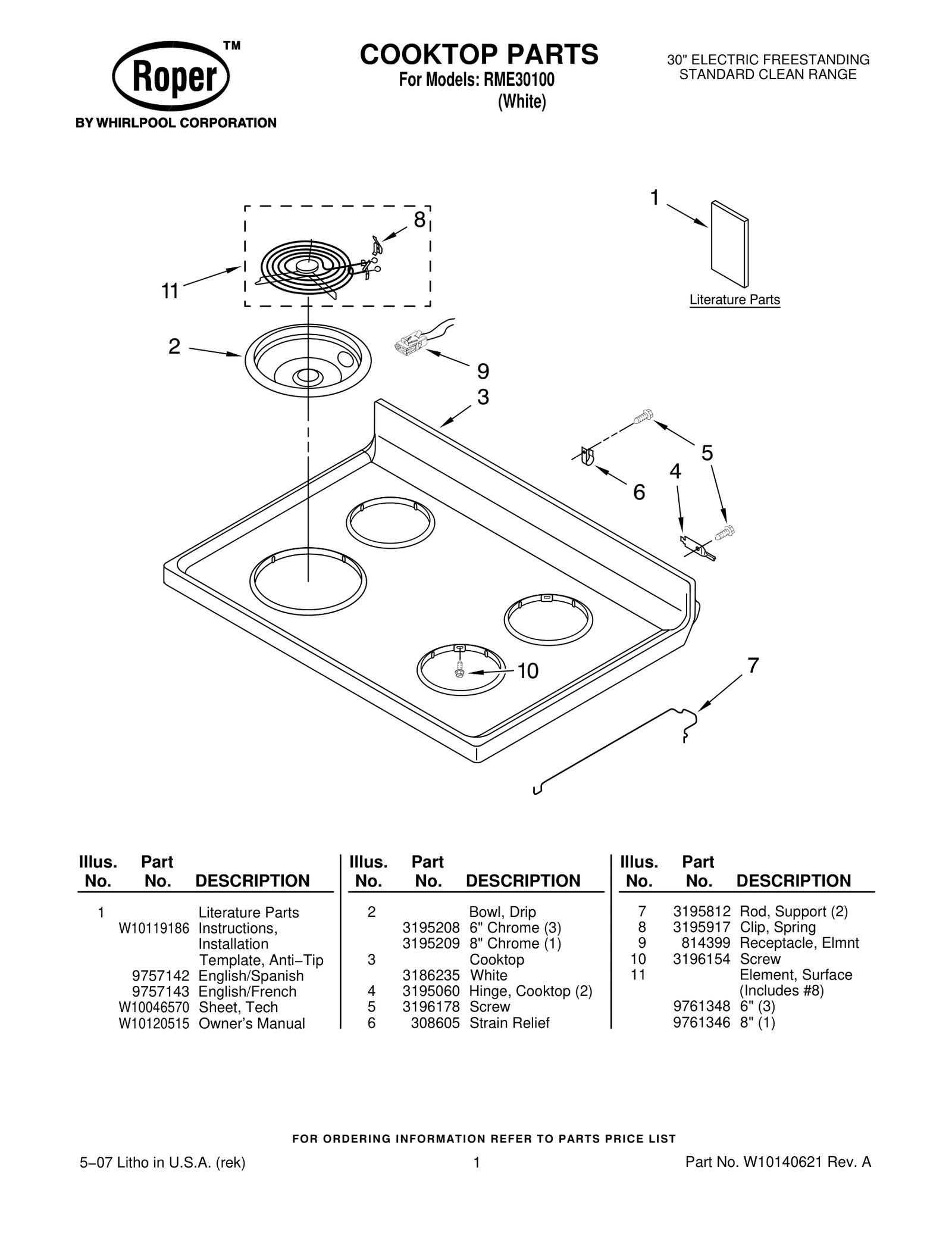 COOKTOP PARTS