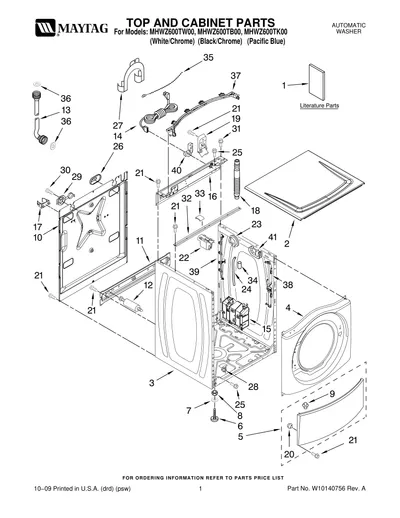 TOP AND CABINET PARTS