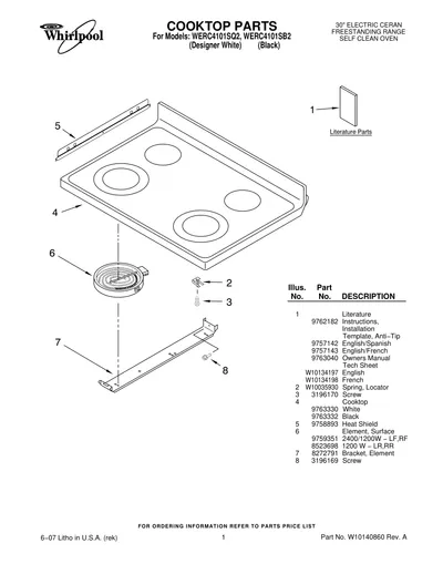 COOKTOP PARTS