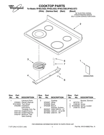 COOKTOP PARTS