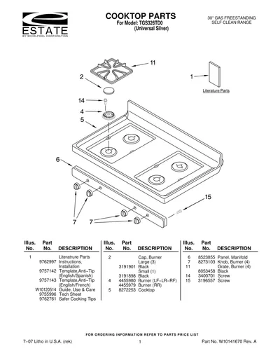 COOKTOP PARTS