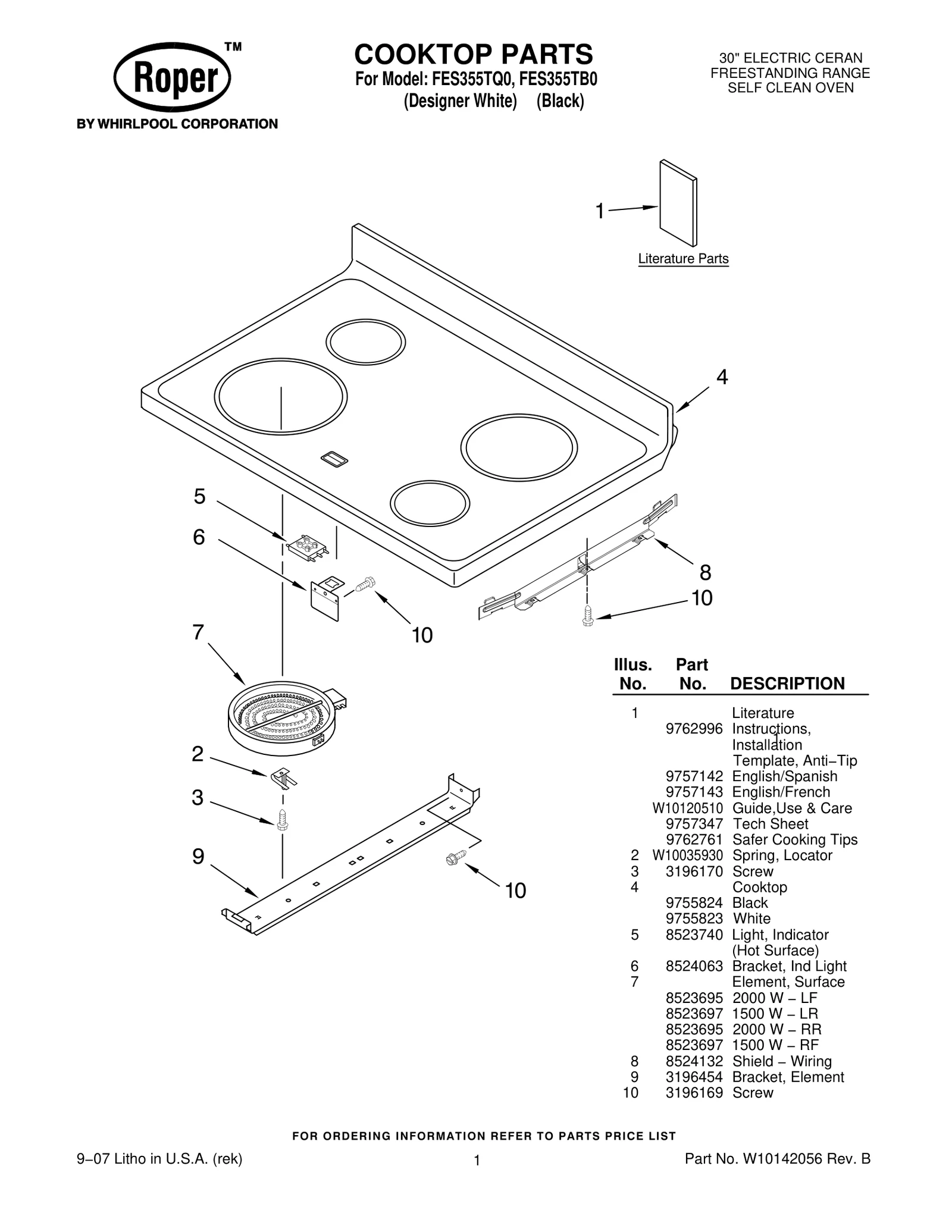 COOKTOP PARTS