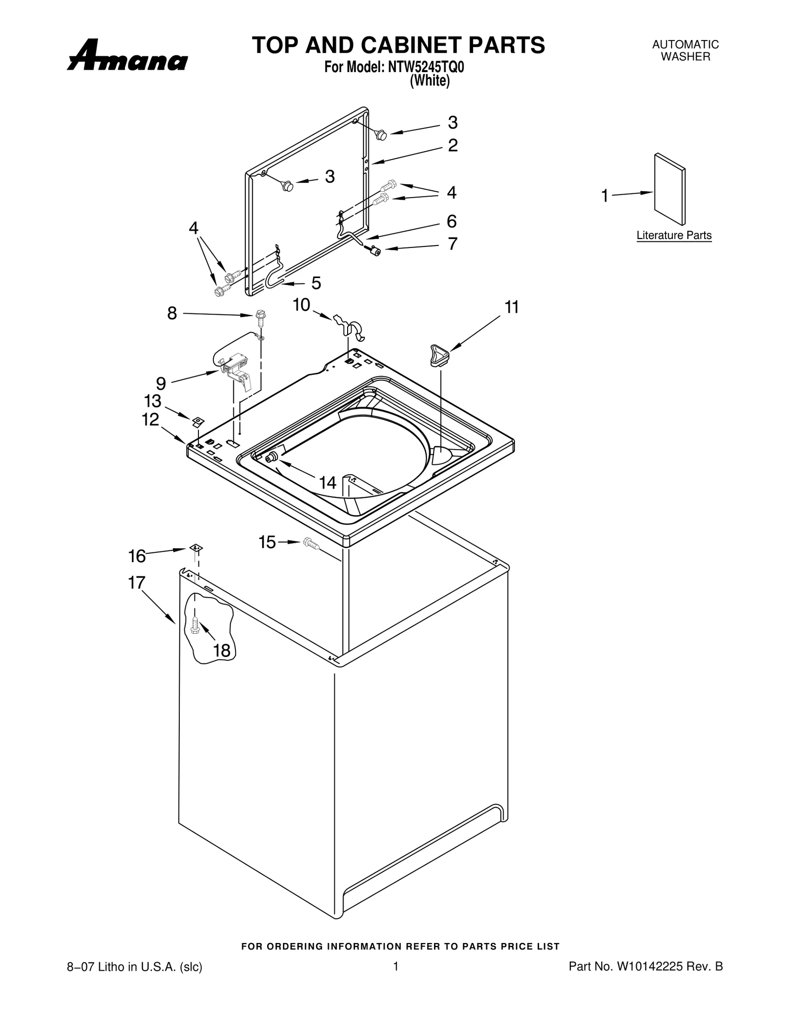 TOP AND CABINET PARTS