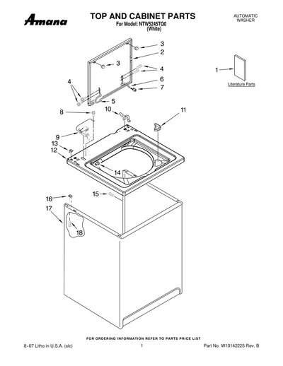 TOP AND CABINET PARTS