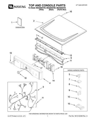 TOP AND CONSOLE PARTS