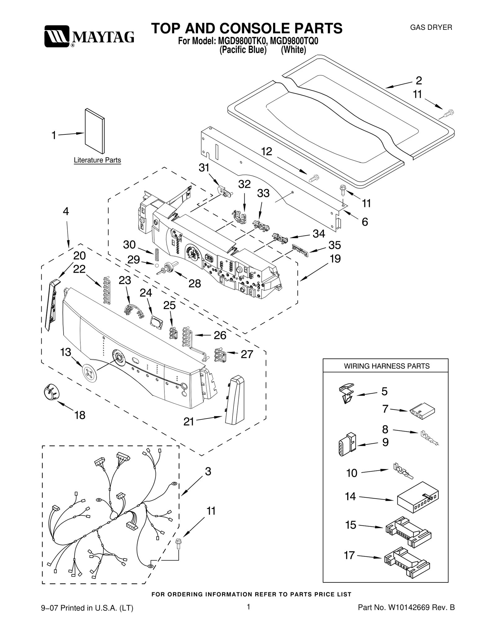 TOP AND CONSOLE PARTS