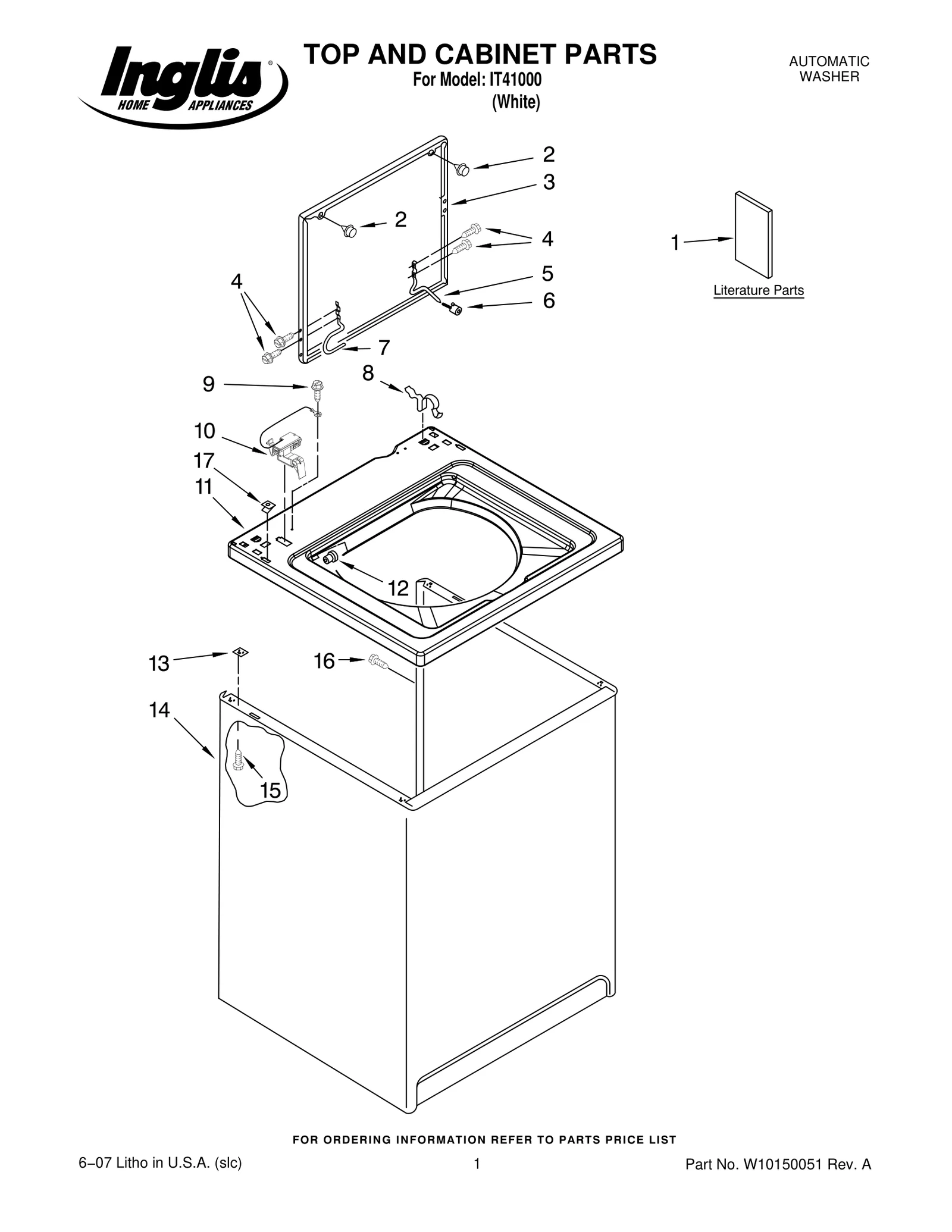 TOP AND CABINET PARTS