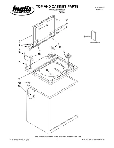 TOP AND CABINET PARTS