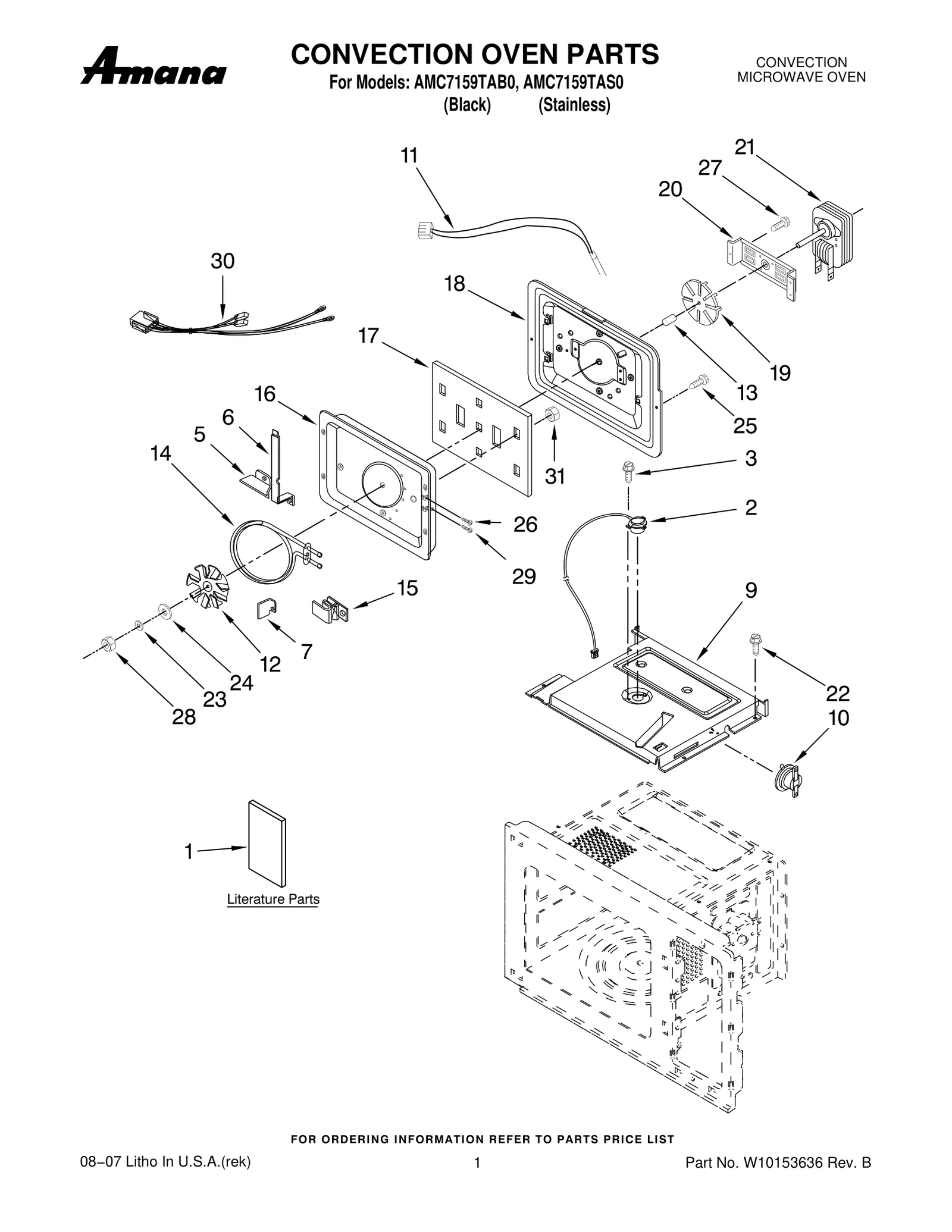 CONVECTION OVEN PARTS