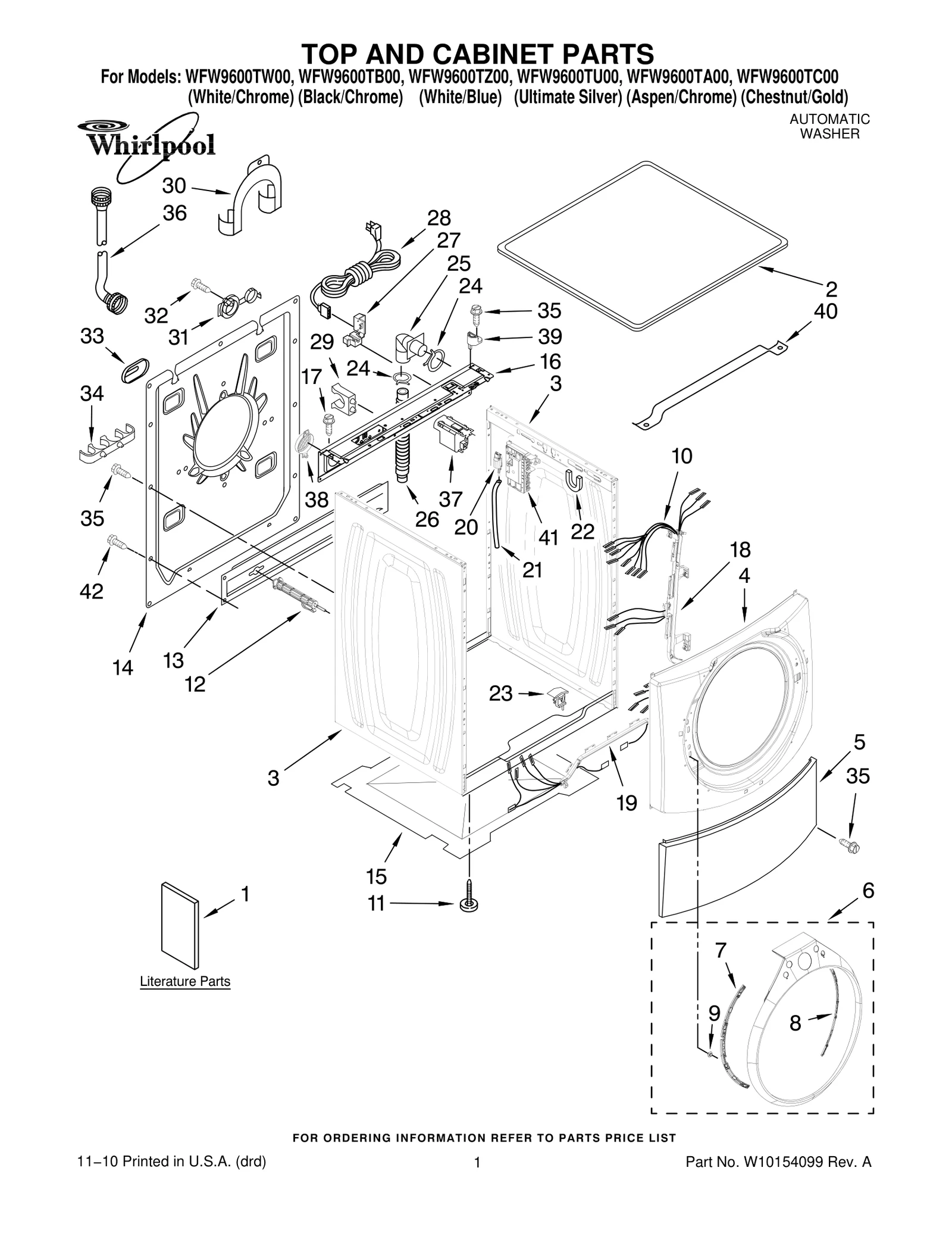 TOP AND CABINET PARTS