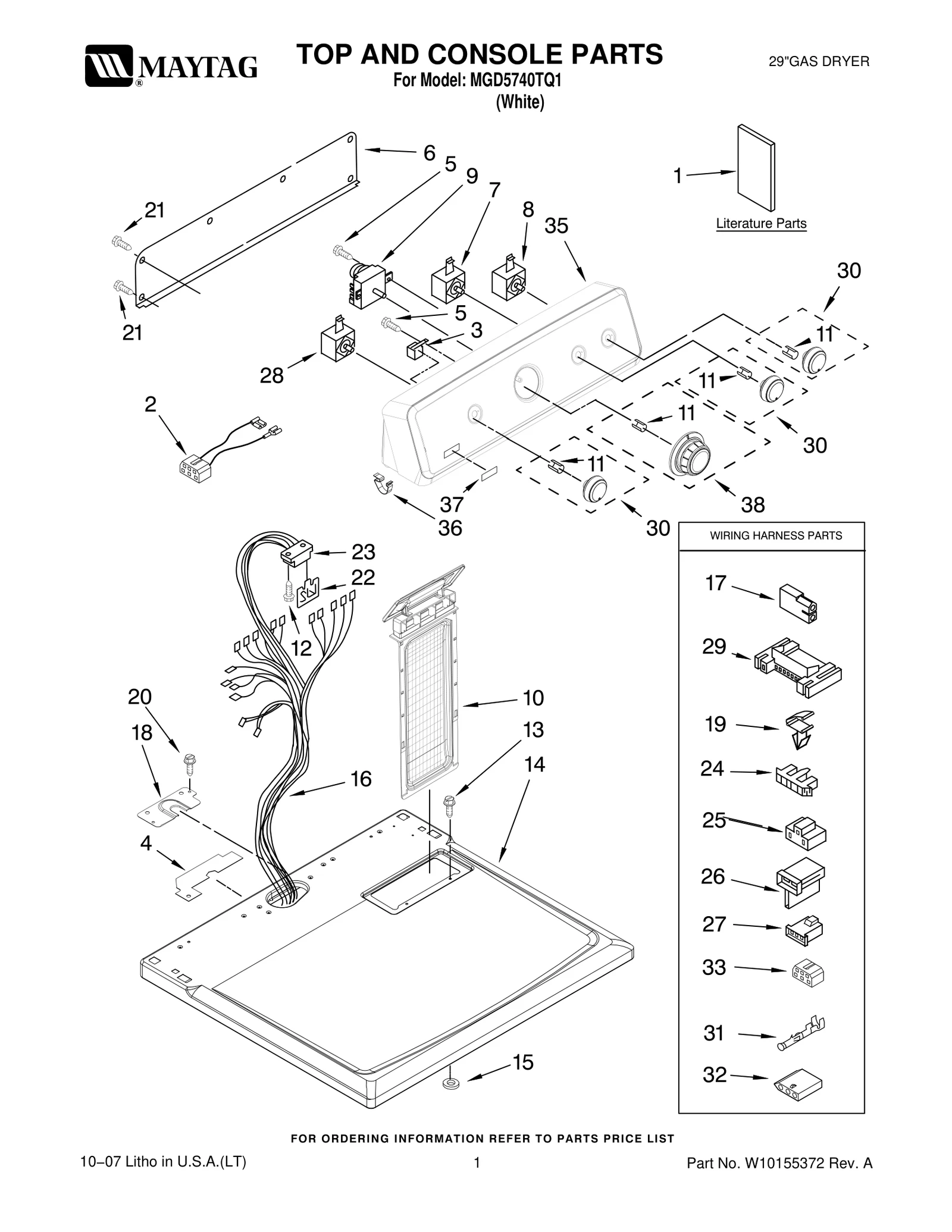 TOP AND CONSOLE PARTS