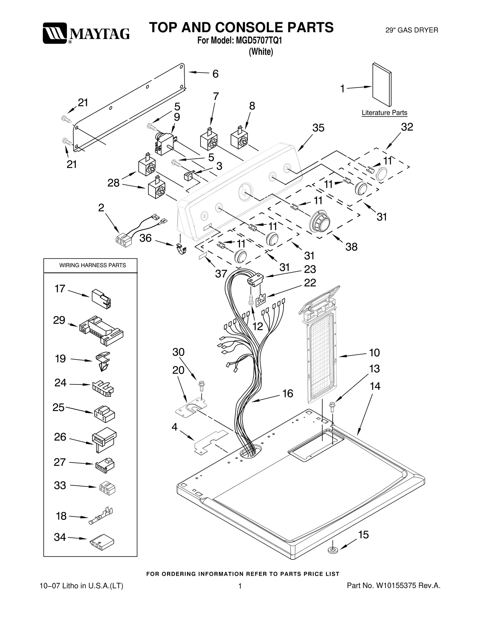 TOP AND CONSOLE PARTS