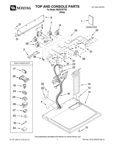 TOP AND CONSOLE PARTS