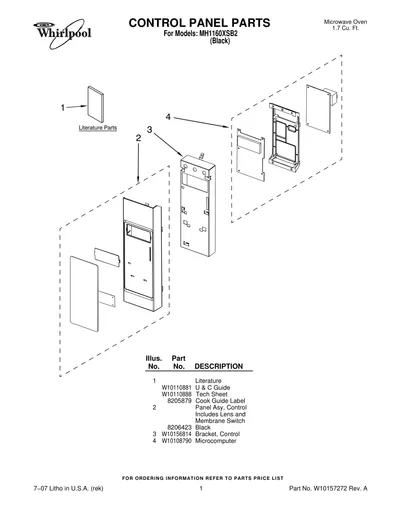 CONTROL PANEL PARTS