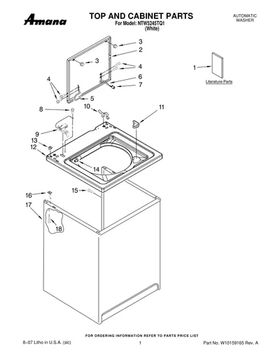 TOP AND CABINET PARTS
