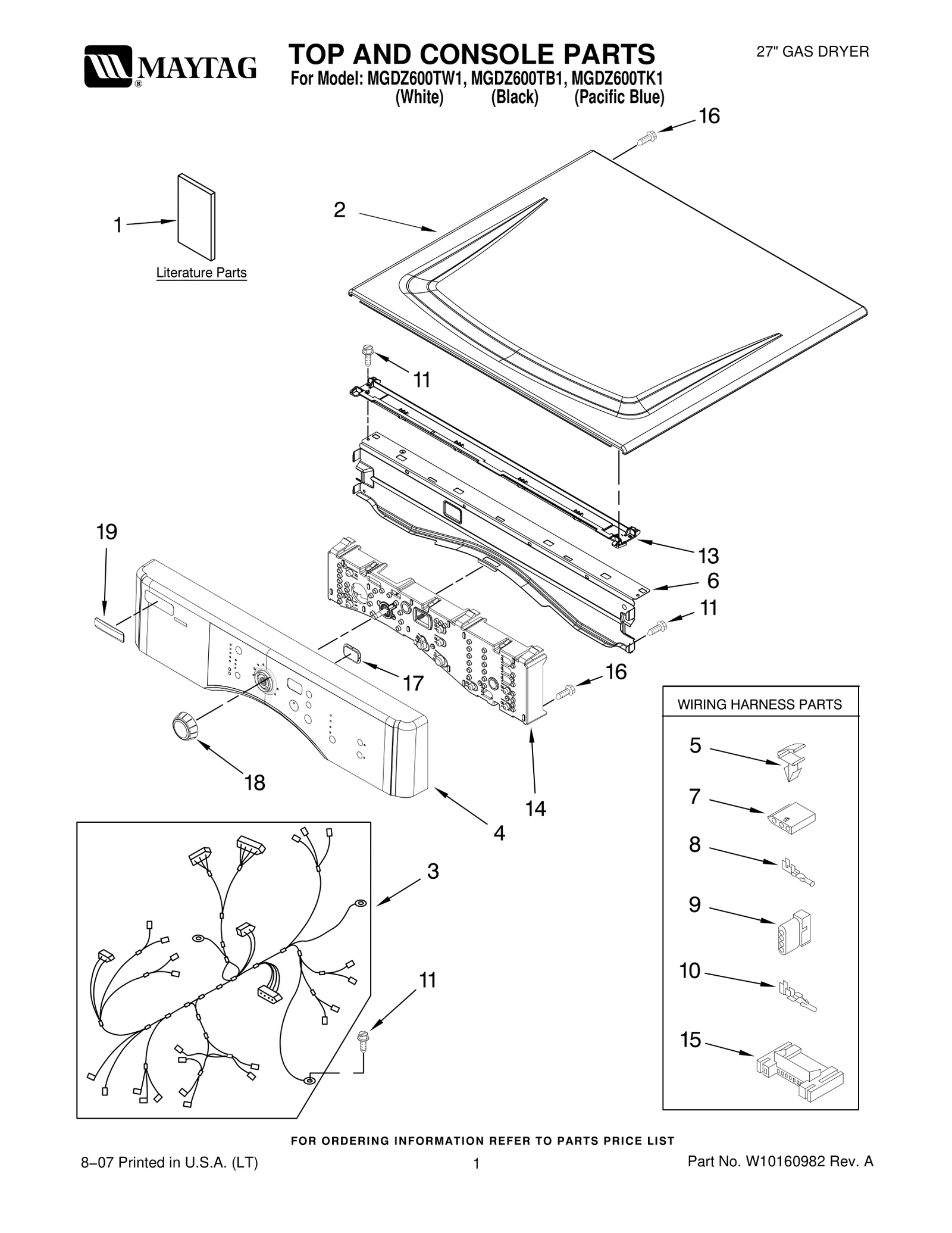 TOP AND CONSOLE PARTS