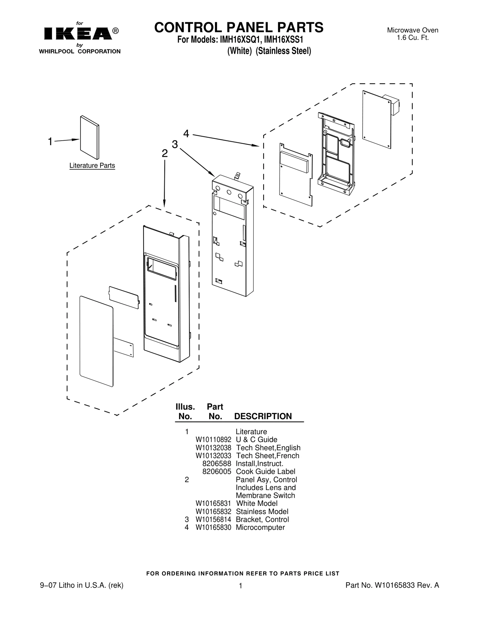 CONTROL PANEL PARTS