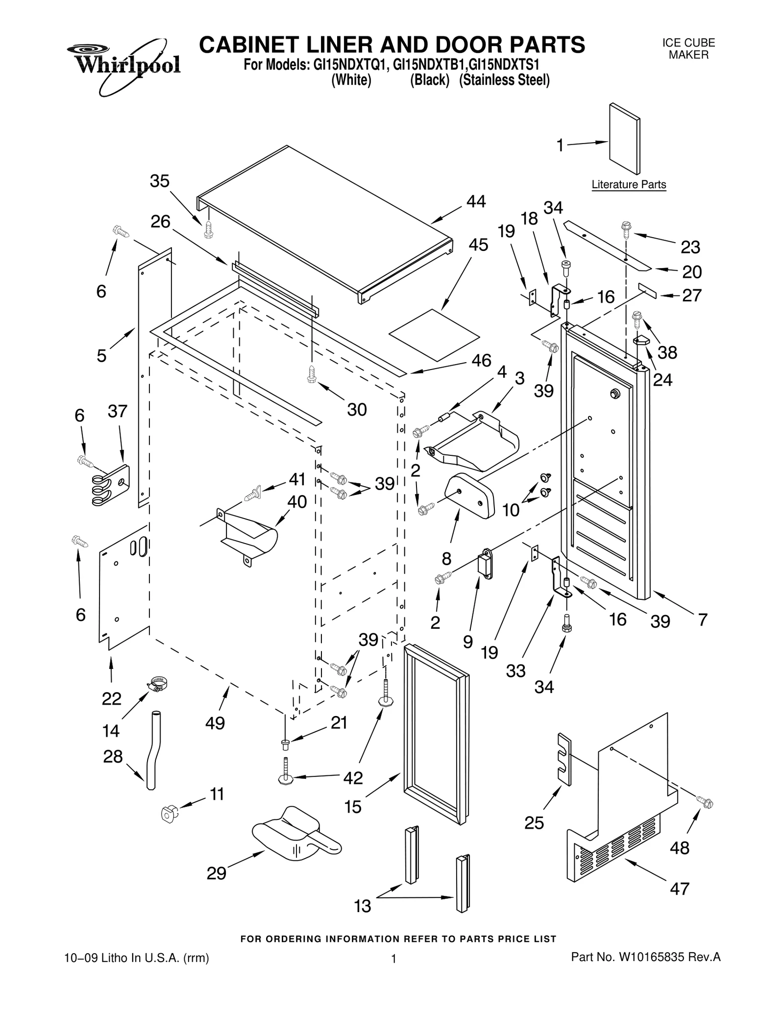 CABINET LINER AND DOOR PARTS