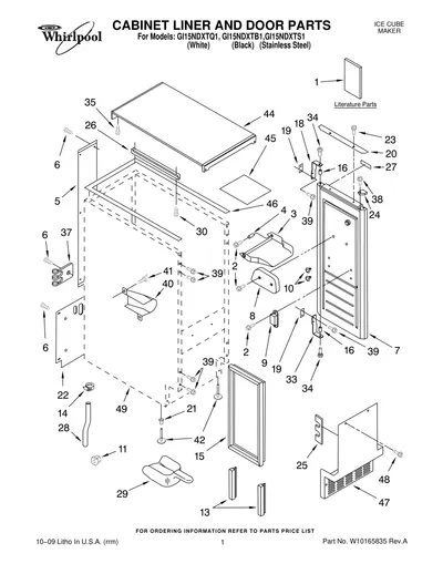 CABINET LINER AND DOOR PARTS