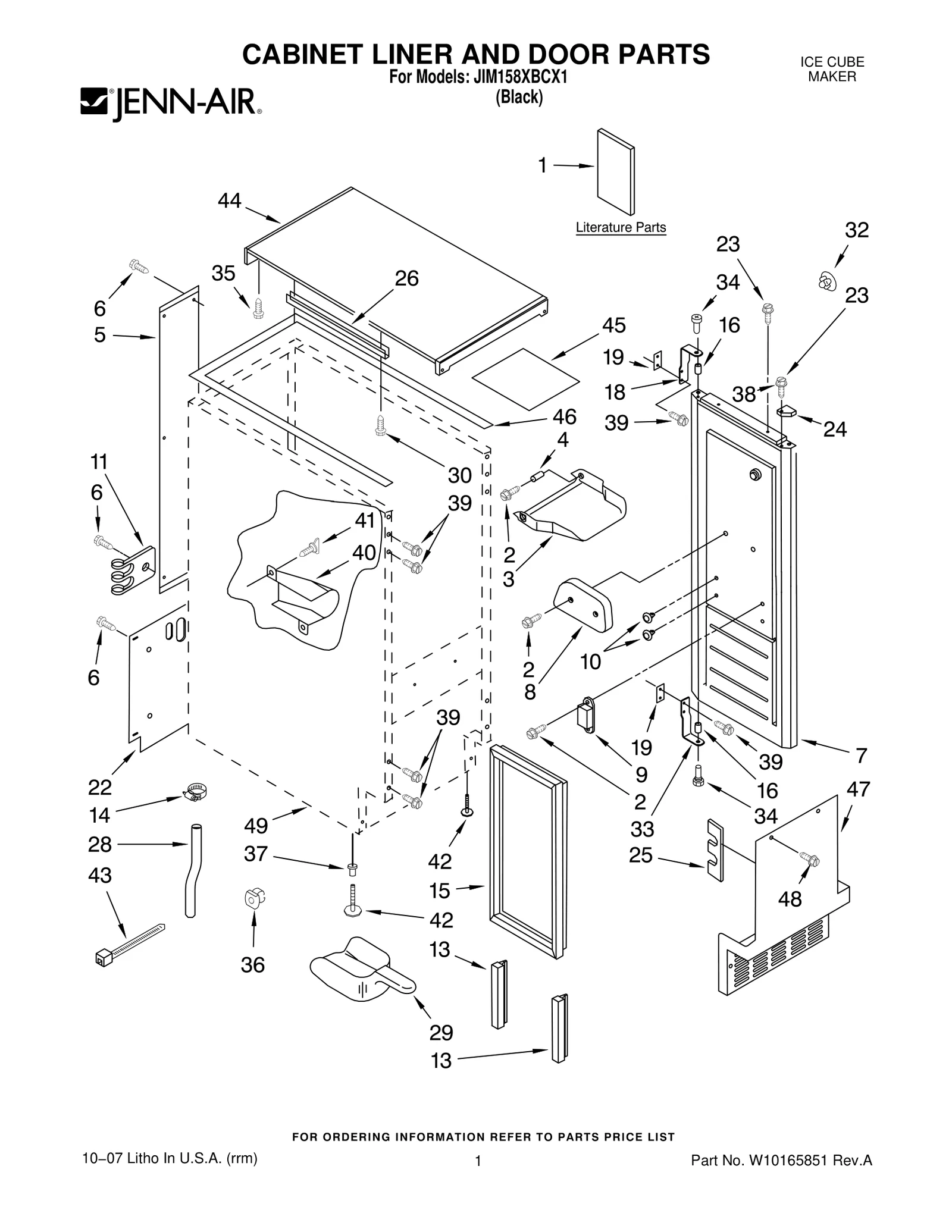 CABINET LINER AND DOOR PARTS