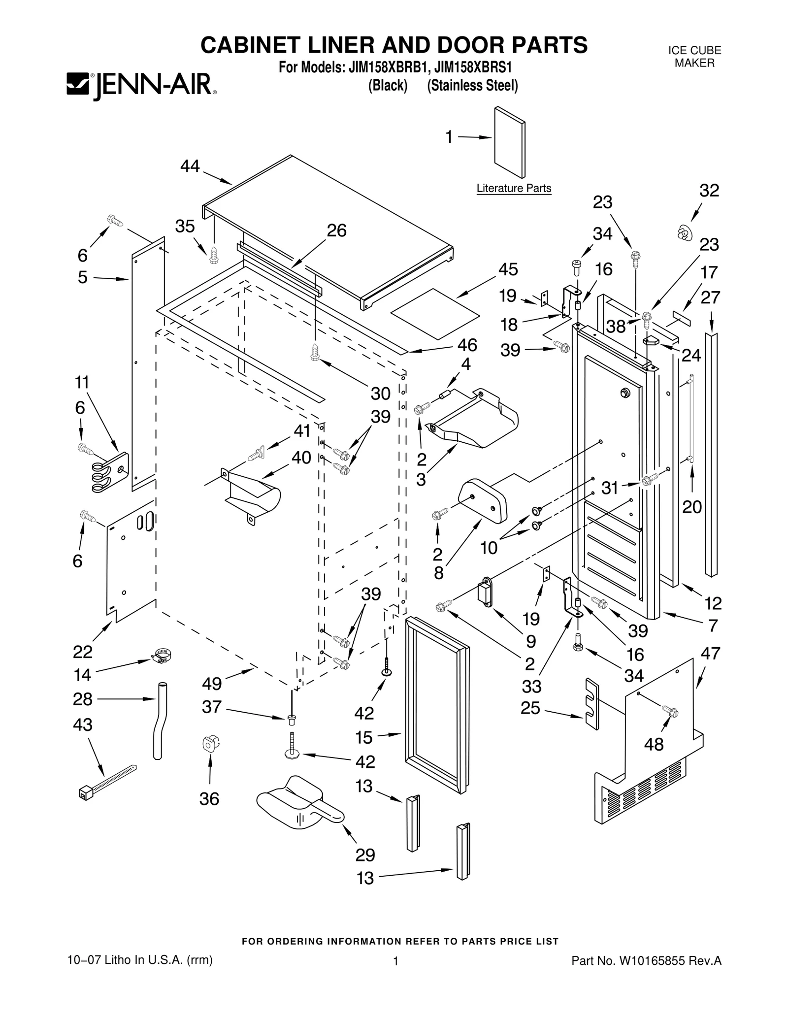 CABINET LINER AND DOOR PARTS