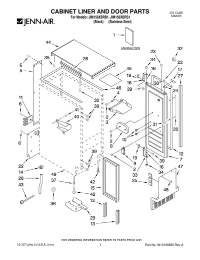 CABINET LINER AND DOOR PARTS
