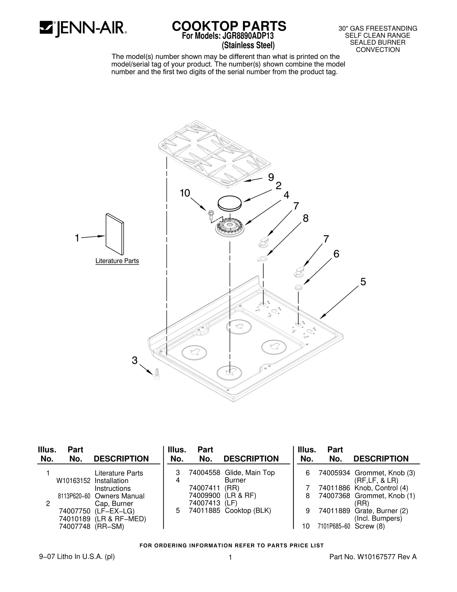 COOKTOP PARTS