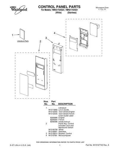 CONTROL PANEL PARTS