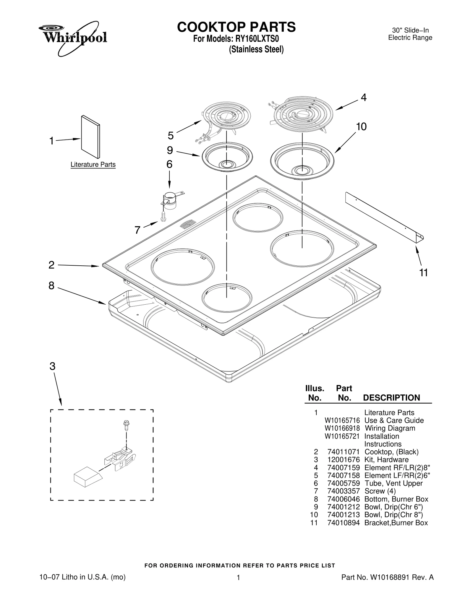 COOKTOP PARTS