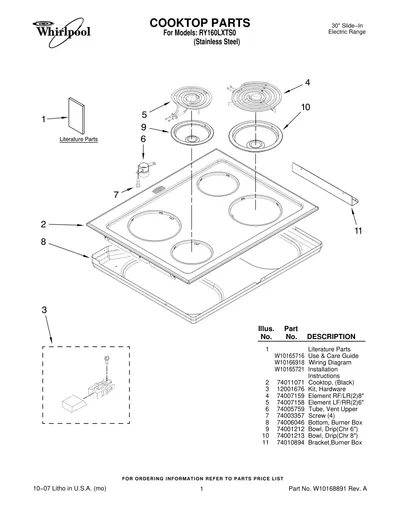 COOKTOP PARTS