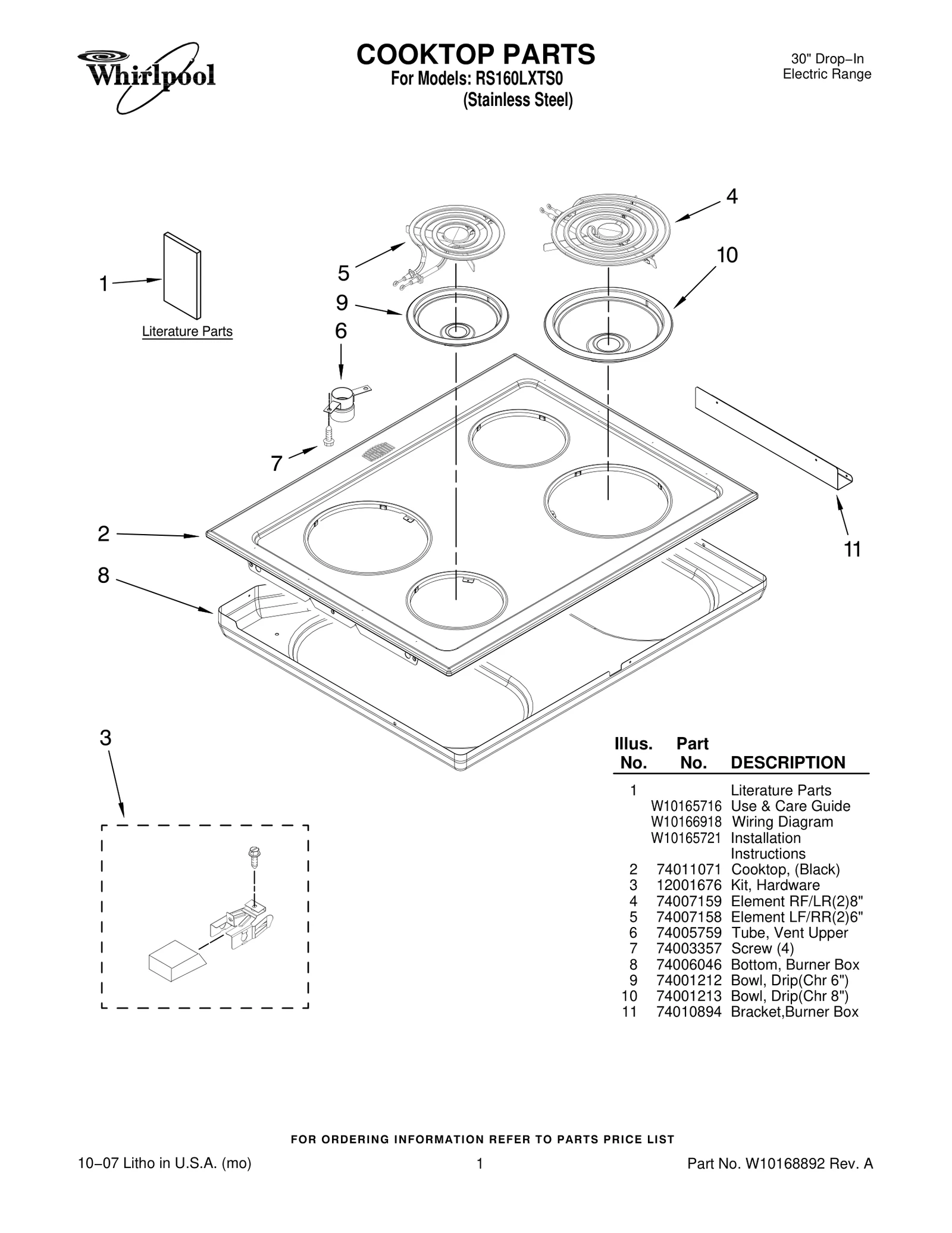 COOKTOP PARTS