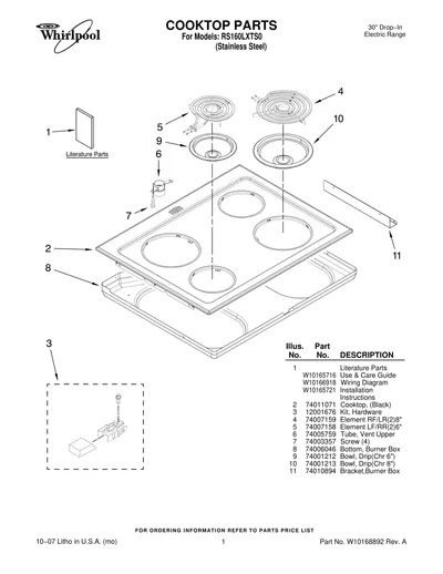 COOKTOP PARTS