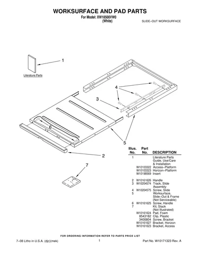 WORKSURFACE AND PAD PARTS