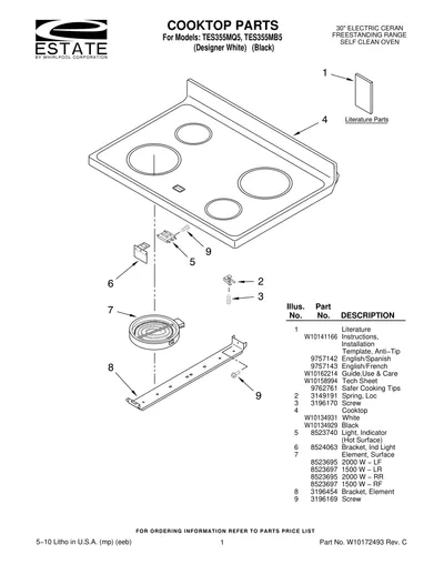 COOKTOP PARTS