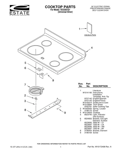 COOKTOP PARTS