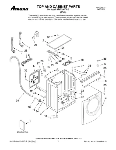 TOP AND CABINET PARTS