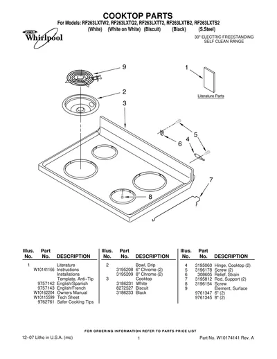 COOKTOP PARTS