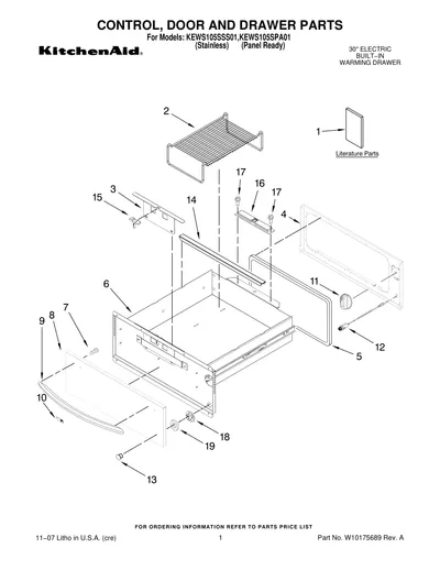 CONTROL, DOOR AND DRAWER PARTS