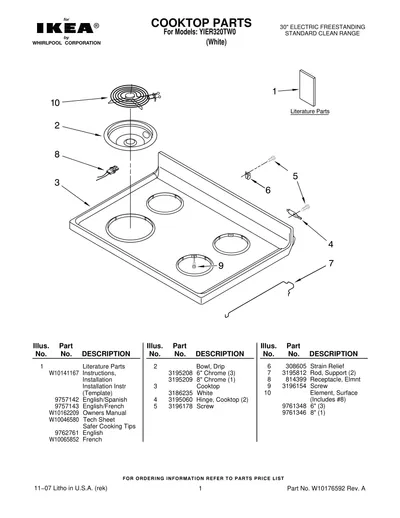 COOKTOP PARTS
